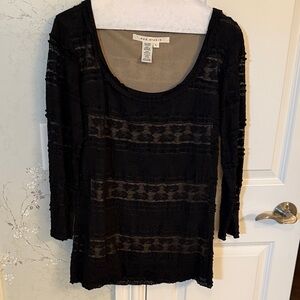 Max Studio Elegant Black Lace Blouse